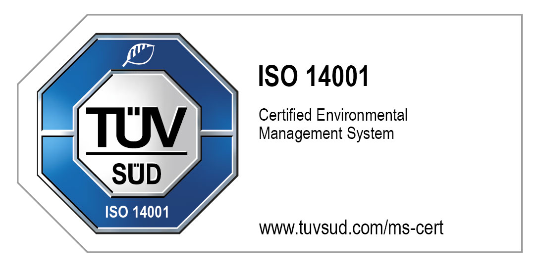 TÜV SÜD ISO 14001 zertifiziertes Umweltmanagement