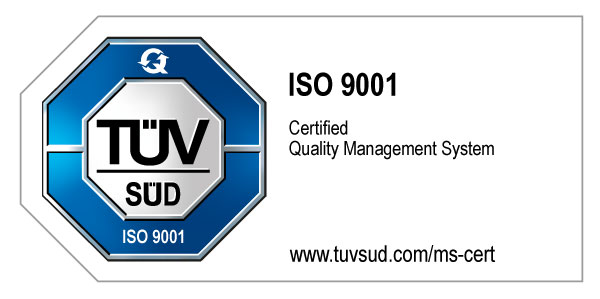 TÜV SÜD ISO 9001 zertifiziertes Qualitätsmanagement