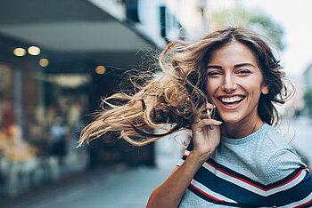 Woman windy hair Illustration